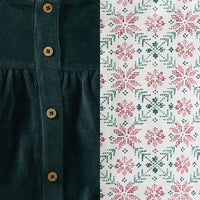 Poinsettia Fair Isle Organic Girl Tee & Dress Set