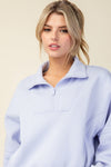 Form to Function French Terry Quarter Zip Pullover - Iris