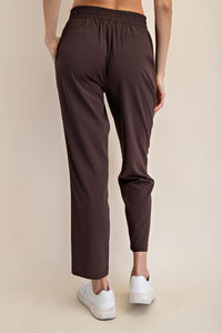 Luxe Lounge Crinkle Woven Crop Pants - Espresso