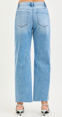 Logan Light Wash High Rise Cropped Barrel Jeans