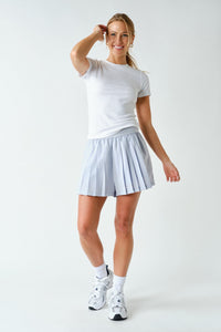 Bare Necessities Ribbed Short Sleeve Top - White