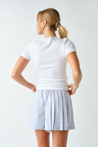 Bare Necessities Ribbed Short Sleeve Top - White