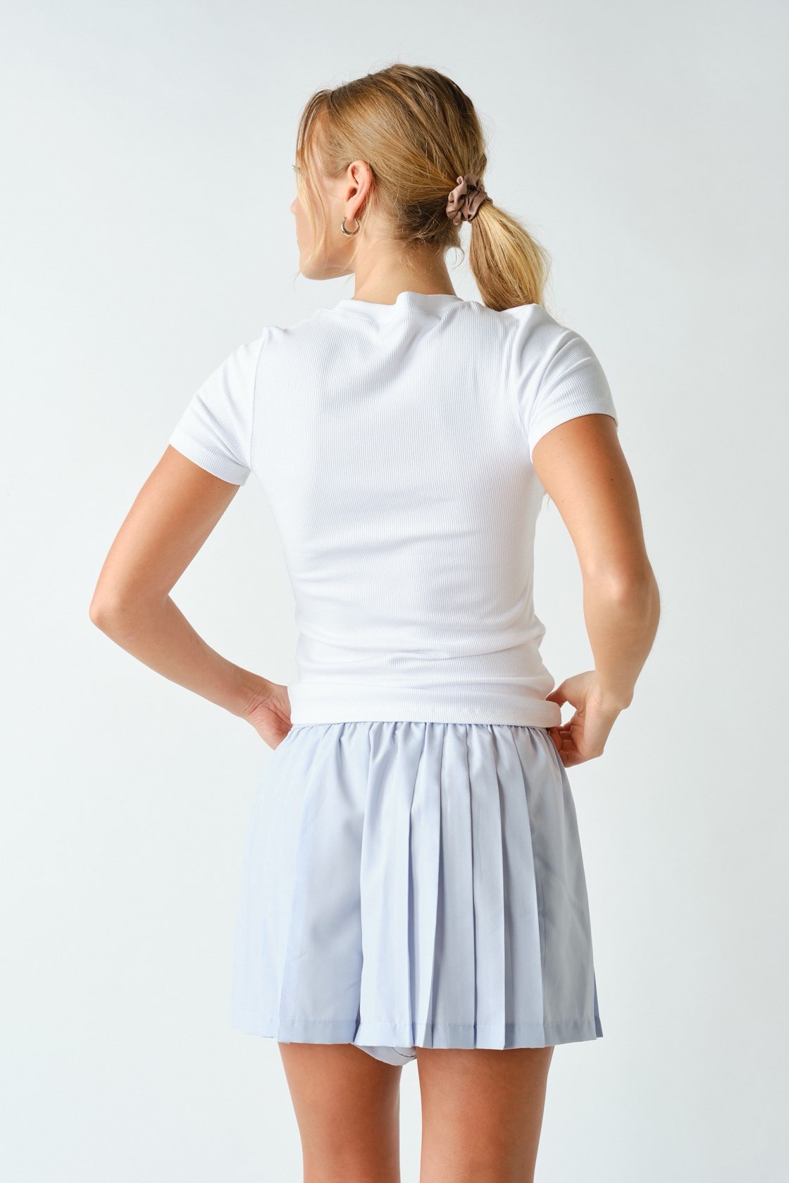 Bare Necessities Ribbed Short Sleeve Top - White