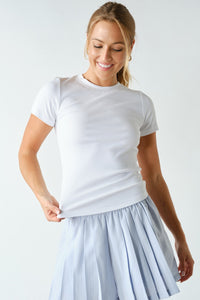 Bare Necessities Ribbed Short Sleeve Top - White