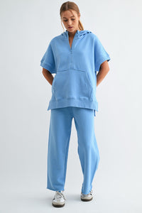 Chasing Comfort Half Zip Pullover - Denim Drift