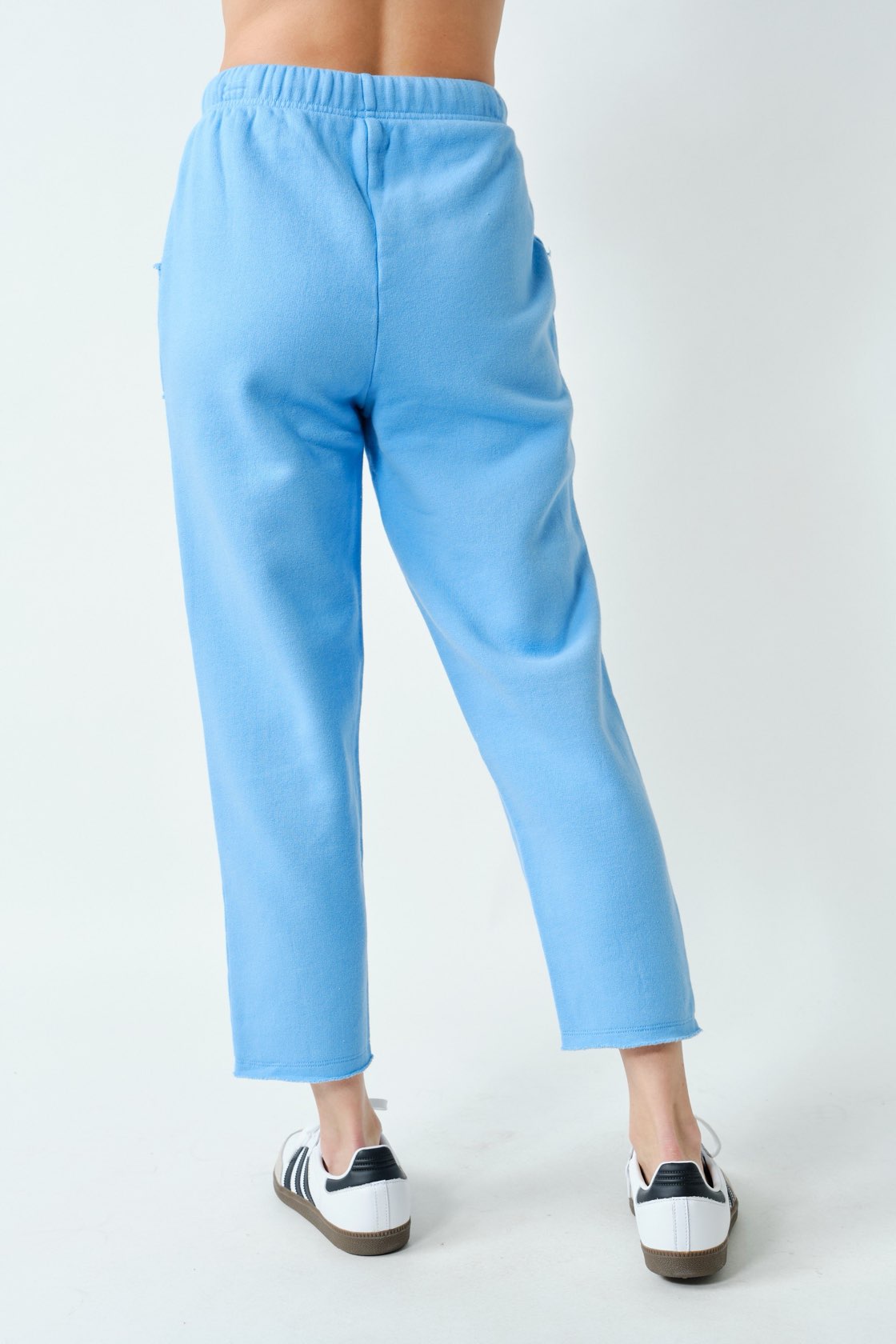 Chasing Comfort Tapered Drawstring Lounge Pants - Denim Drift