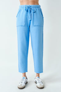 Chasing Comfort Tapered Drawstring Lounge Pants - Denim Drift