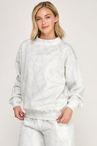 Camo Essential Mock Neck Oversized Pullover