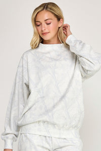 Camo Essential Mock Neck Oversized Pullover