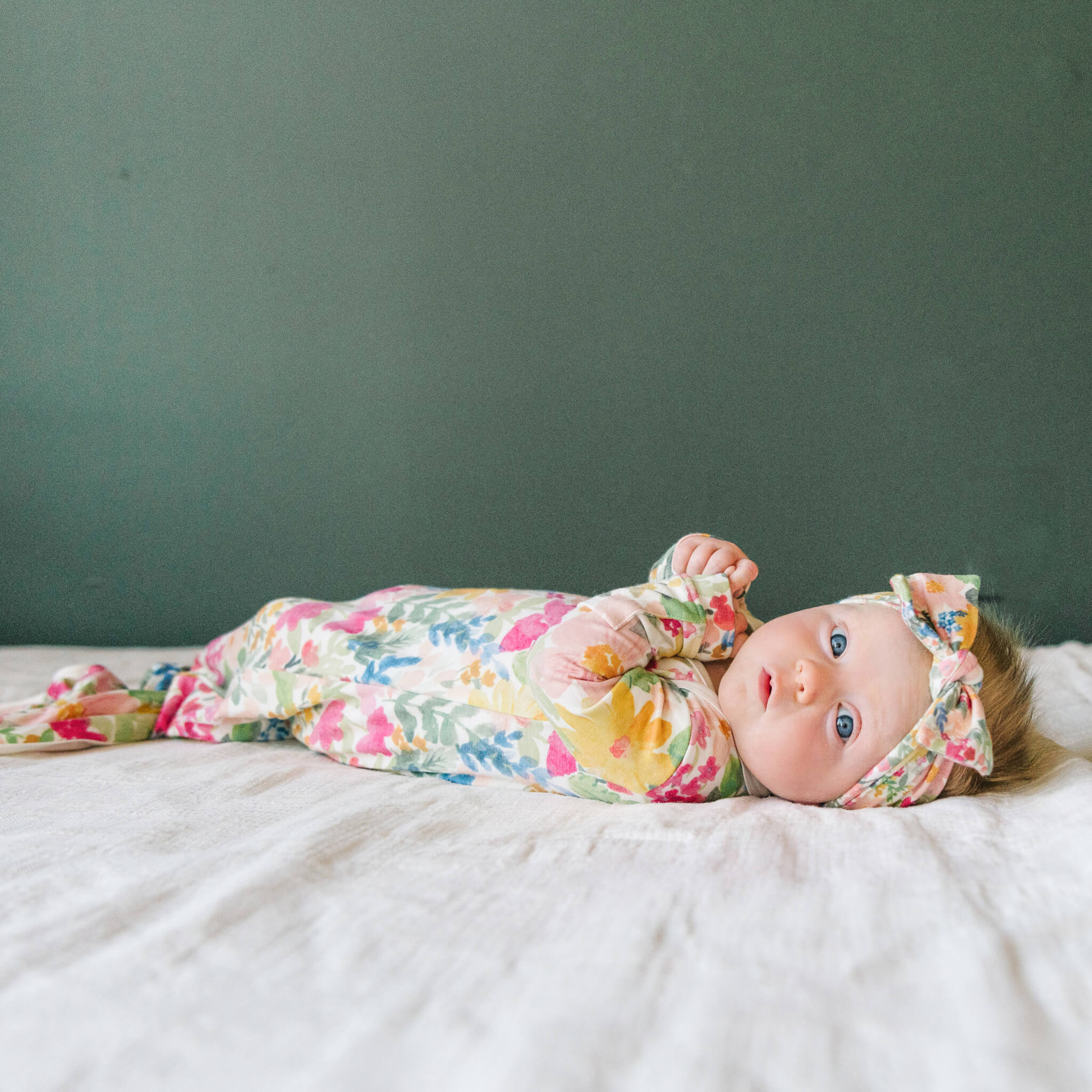 Copper Pearl Newborn Knotted Gown - Lark