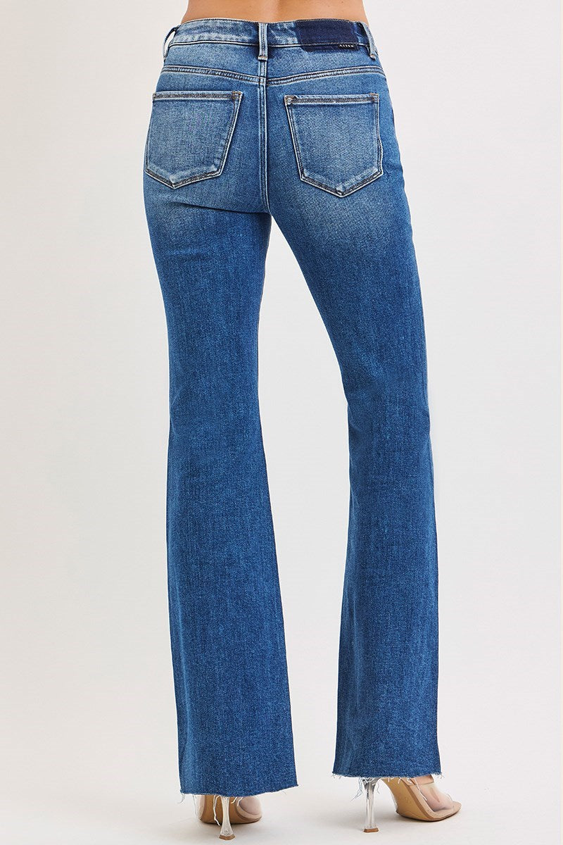 Hawn High Rise Classic Cut Raw Hem Jeans