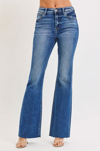 Hawn High Rise Classic Cut Raw Hem Jeans