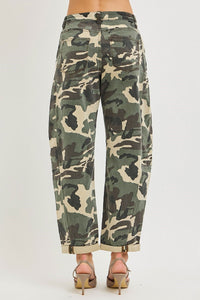 Everyday Edge High Rise Barrel Jeans - Faded Camo