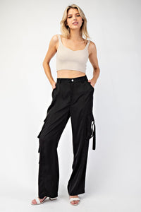 Sophisticated Style Satin Cargo Pants