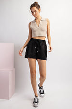 Ellie Essential Cargo Drawstring Shorts - Black