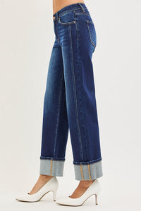 Blue Motel Mid Rise Ankle Straight Leg Jeans - Deep Blue