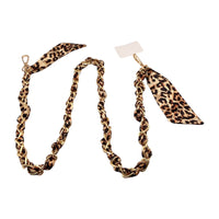 Leopard Silk and Chain Link Braided Lanyard / Phone Strap