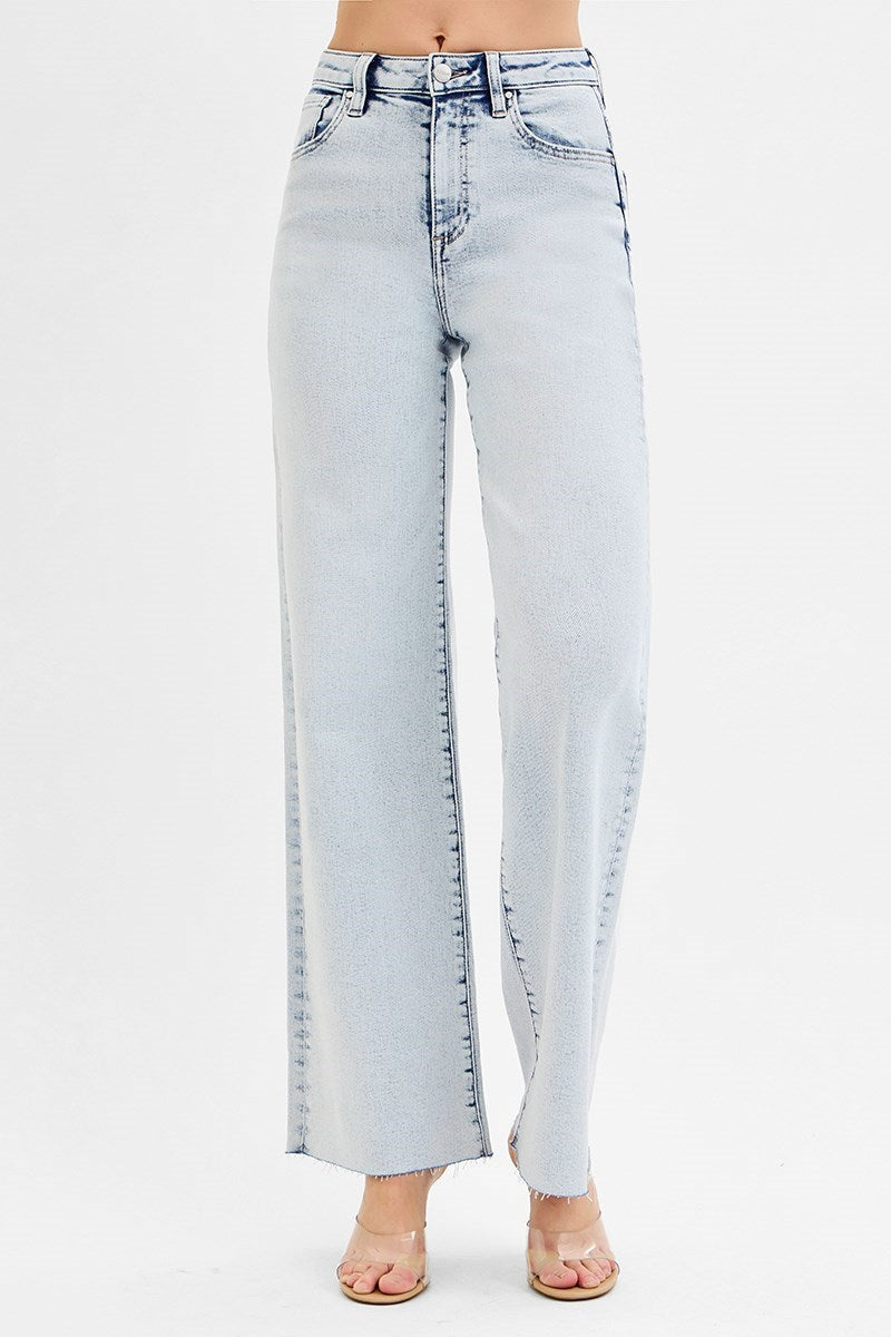 The Frontier Light Wash High Rise Wide Leg Jeans