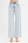 The Frontier Light Wash High Rise Wide Leg Jeans