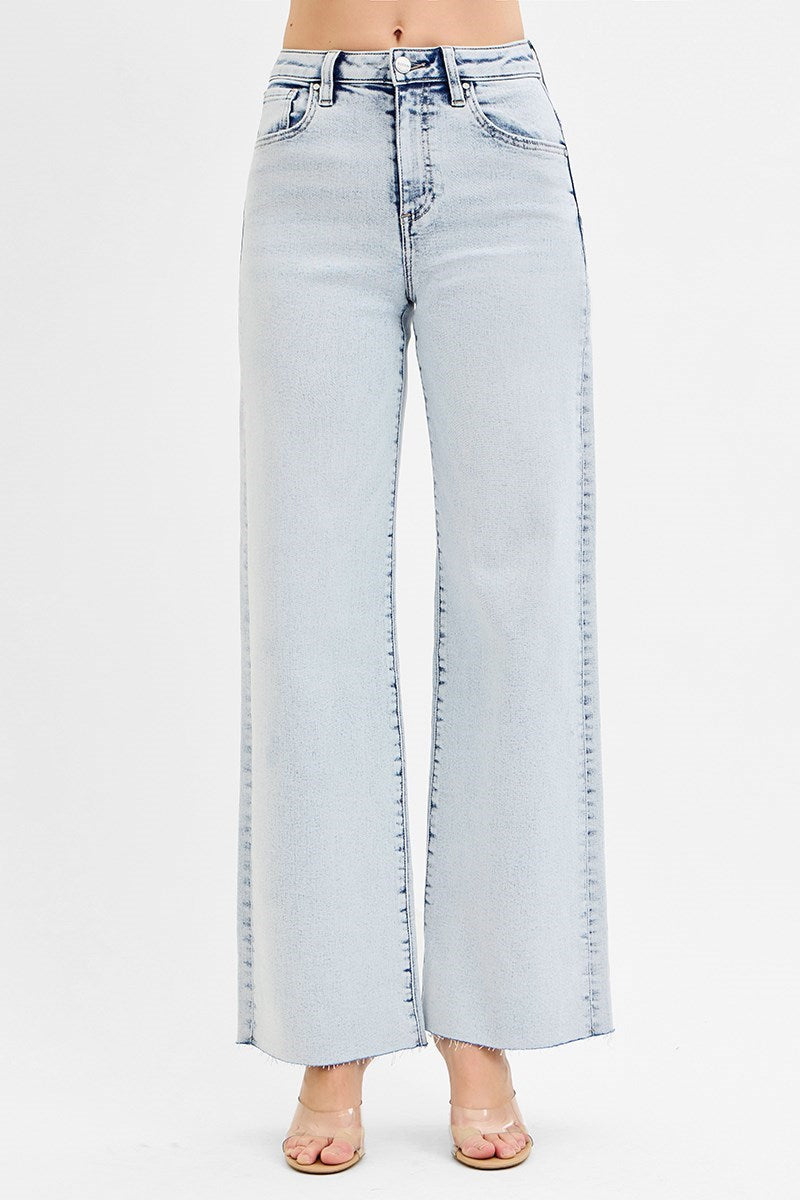 The Frontier Light Wash High Rise Wide Leg Jeans