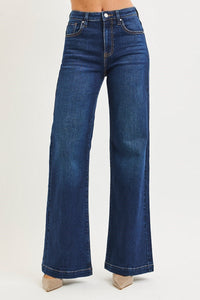 Downtown Drift High Rise Wide Leg Jeans - Dark Wash