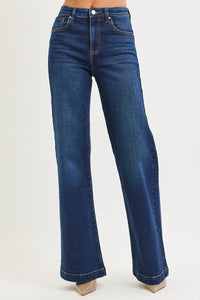 Downtown Drift High Rise Wide Leg Jeans - Dark Wash