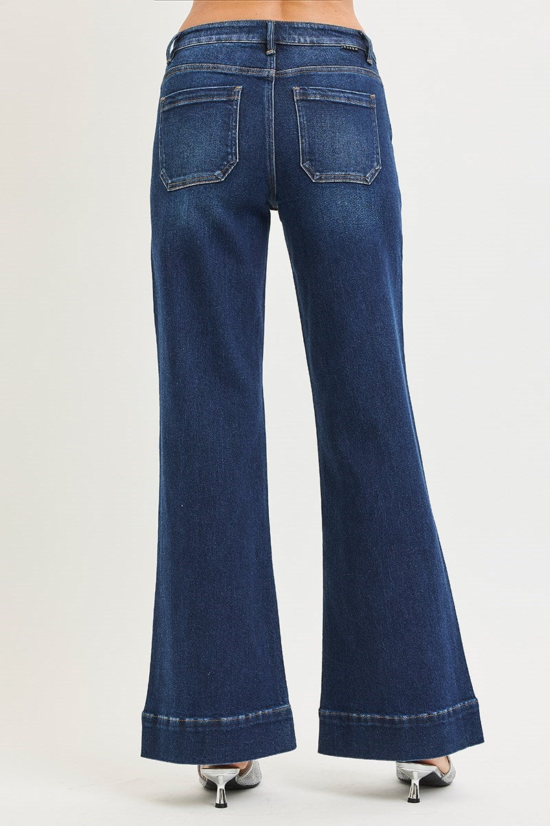 Empress High Rise Wide Leg Jeans - Dark Wash