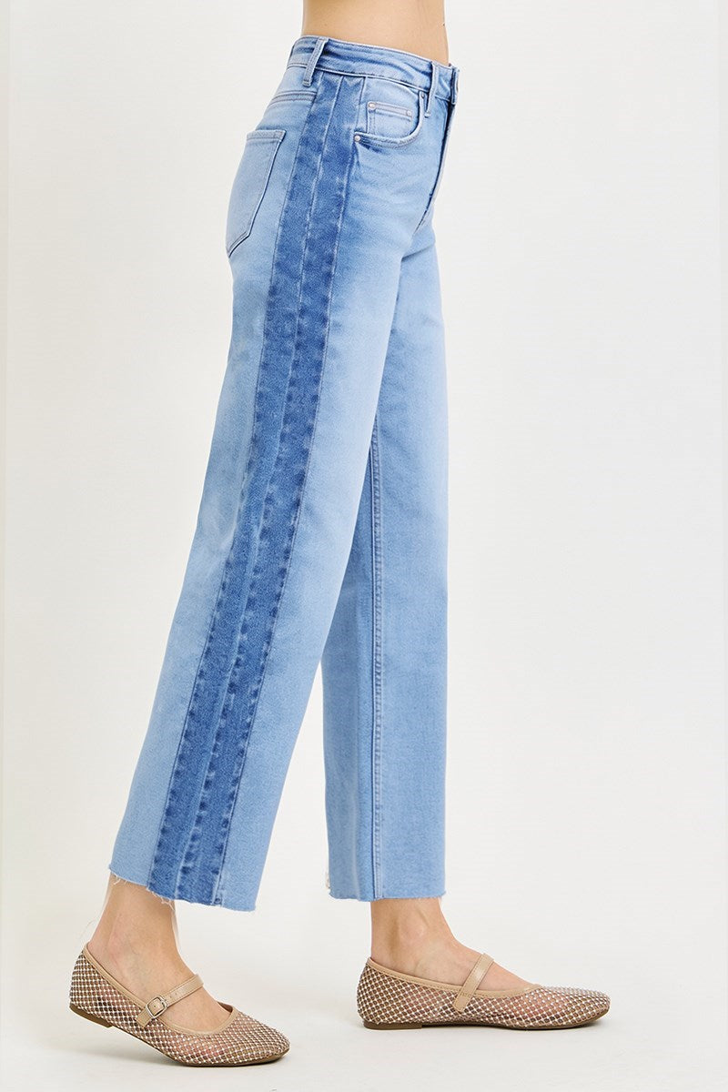 Bayside High Rise Wide Leg Jeans - Light Combo