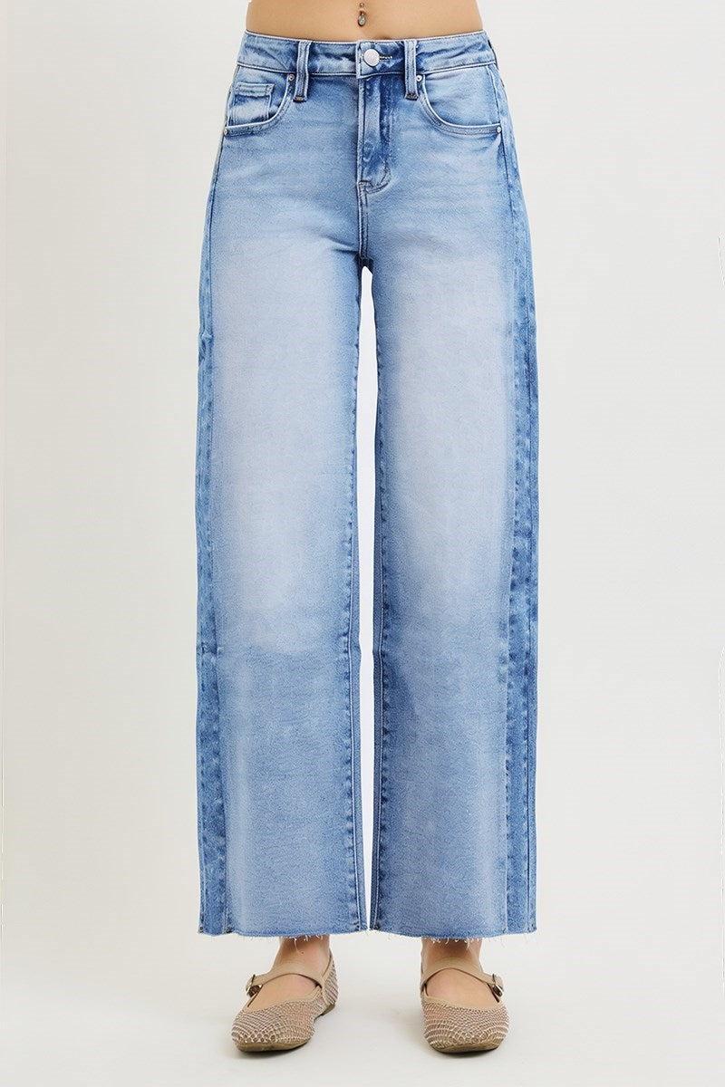 Bayside High Rise Wide Leg Jeans - Light Combo