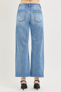 Clean Slate High Rise Cropped Slim Barrel / Wide Leg Jeans - Light Wash
