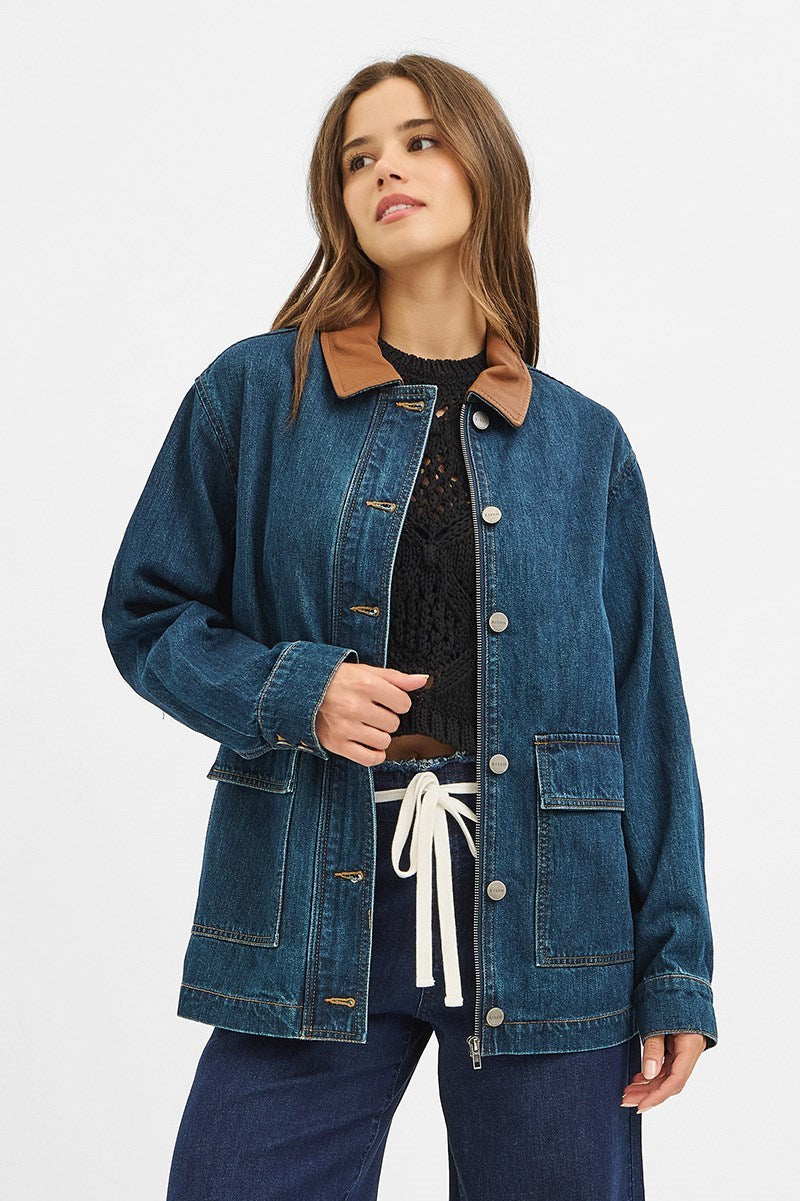 Collar Me Chic Oversized Denim Jacket
