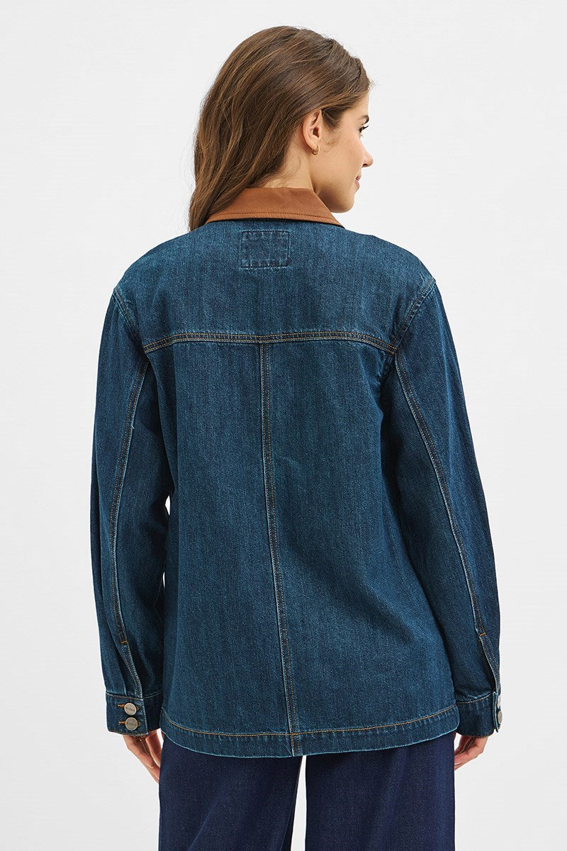 Collar Me Chic Oversized Denim Jacket