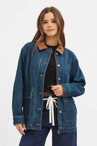 Collar Me Chic Oversized Denim Jacket