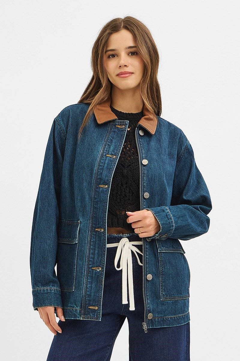 Collar Me Chic Oversized Denim Jacket