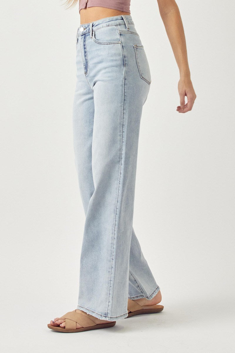 Ryleigh High Rise Trousers- Light Wash