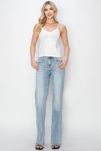 Lennon Light Wash High Rise Straight Leg Jeans