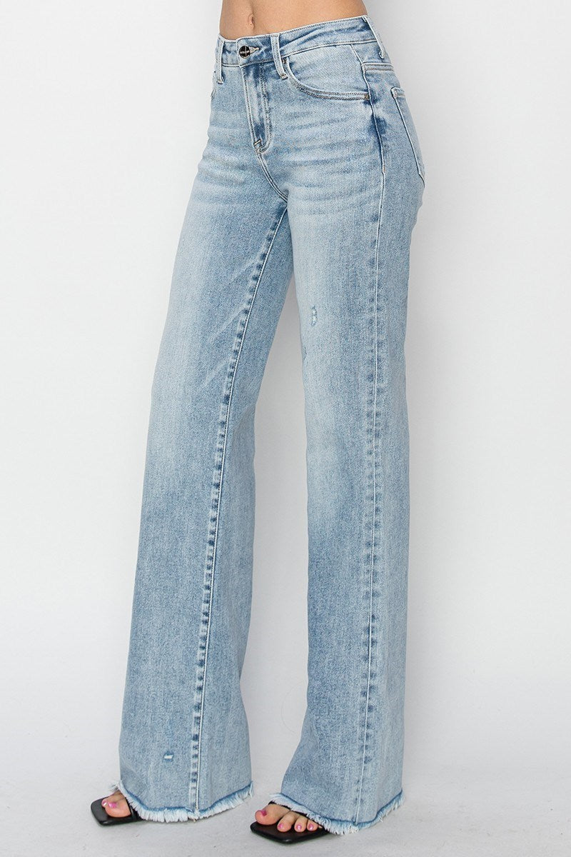 Lennon Light Wash High Rise Straight Leg Jeans