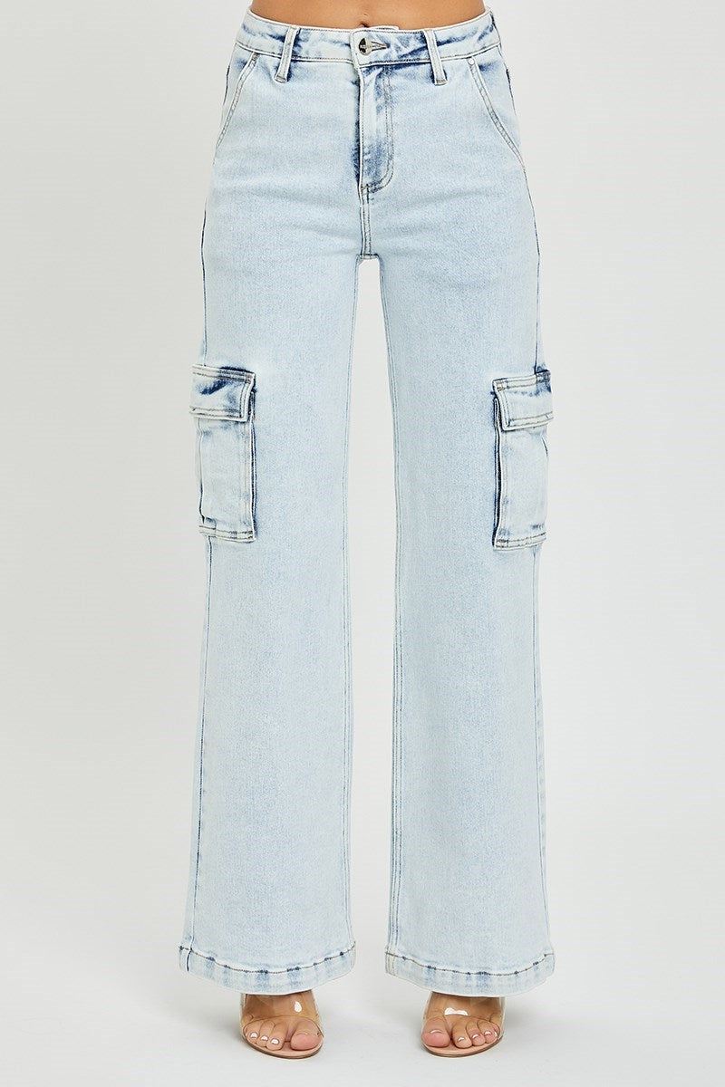 Hayden Cargo High Rise Wide Leg Jeans