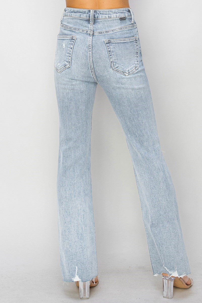 Harmony High Rise Light Wash Slim Straight Leg Jeans