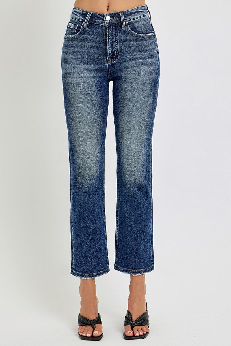 Timeless Tummy-Control HR Slim Straight Leg Jeans - Dark Wash