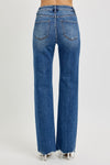 The Classic Fade High Rise Tummy Control Wide Leg Raw Cut Jeans