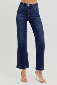 Downtown Dark Wash Tummy Control High Rise Wide Leg Jeans