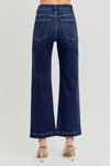 Downtown Dark Wash Tummy Control High Rise Wide Leg Jeans