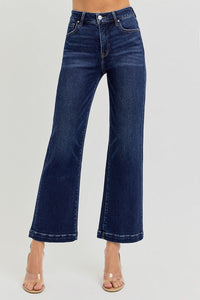 Downtown Dark Wash Tummy Control High Rise Wide Leg Jeans