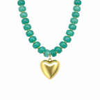 Azure Heart Charm Necklace