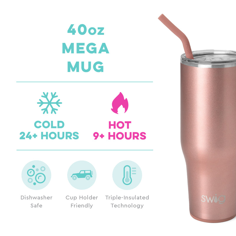 Swig 40oz Mega Mug - Shimmer Rose Gold