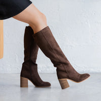 Mia Sabrena Suede Knee High Boot - Chocolate