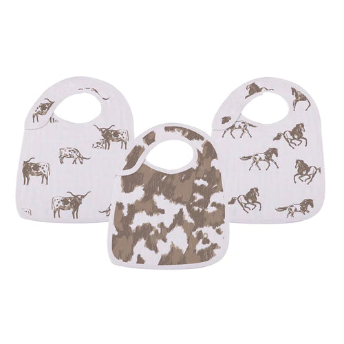 Forever Cowboys & Cowgirls Bamboo Snap Bibs