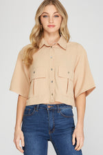 Cape Town Cool Girl Semi-Cropped Pocket Blouse