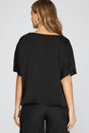 Refined Cowl Neck Top - Black